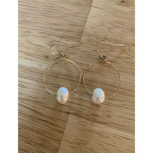 Sophisticated hoop earrings with faux pearls. NWOT.